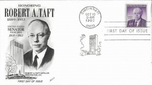1960 FDC, #1161, 4c Howard A. Taft, Fleetwood