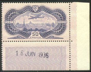 FRANCE #C15 CHOICE MInt NH - 1936 50fr Monoplane