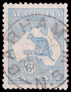 Australia Scott 8b, Die III, Ultramarine (1913) Used F-VF, CV $1625.00 M