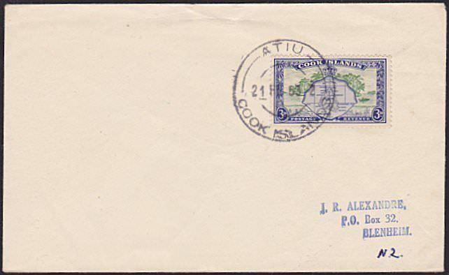 COOK IS 1962 cover to New Zealand : ATIU cds...............................6566