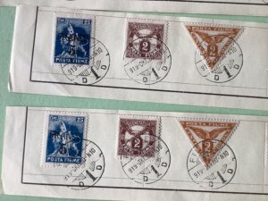 Fiume 1919 stamps cancelled on part album page  A4141