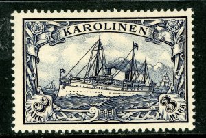 Caroline Islands 1901 Germany 3 Mark Yacht Ship Unwatermark Scott #18 MNH E533