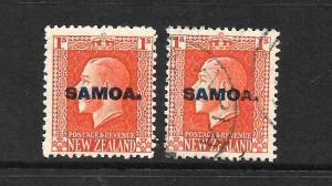 SAMOA  1916-19   1/-   KGV       M&U  P14x13 1/2     SG 142