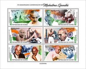 Guinea - 2023 Mahatma Gandhi Anniversary - 6 Stamp Sheet - GU230408a