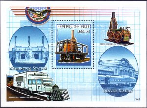 Guinea. 2000. bl630-33. Locomotive. MNH.