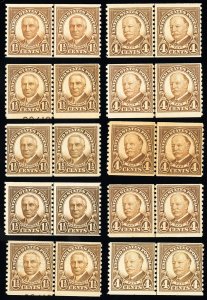 US Stamps # 686-7 MNH F-VF Line Pair Lot Of 5 Sets Scott Value $112.00