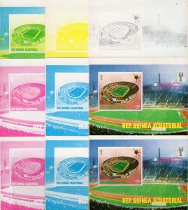 Equatorial Guinea 1977 Mi#B263 WORLD CUP ARGENTINA '78-SPACE 6 COLOR PROOFS PAIR