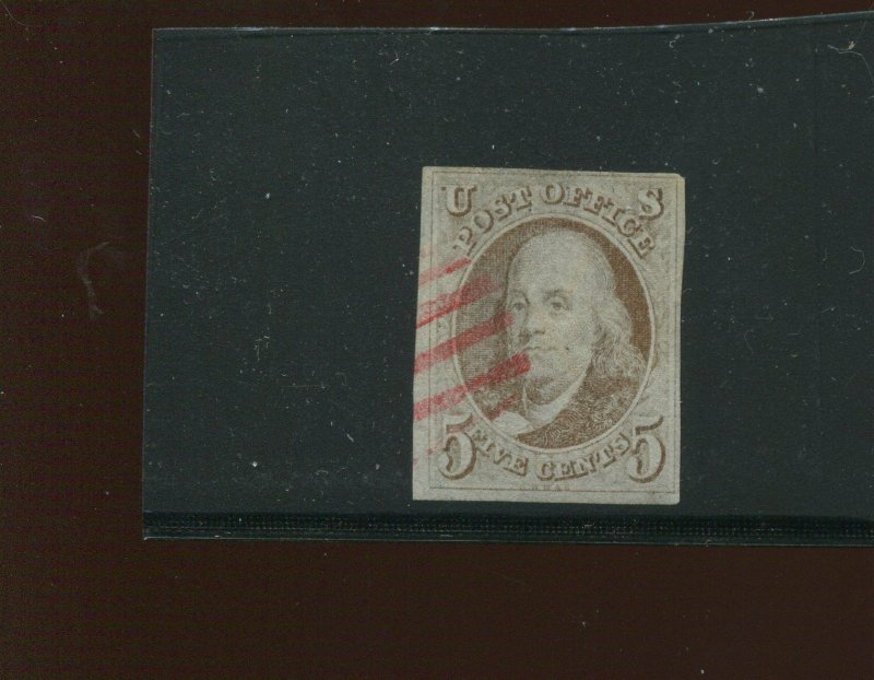 1 Franklin Imperf Used Stamp (Bx 3002)