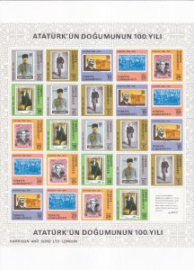 LI08 Turkey 1981 The 100th Anniv of the Birth of Kemal Ataturk souvenir sheet