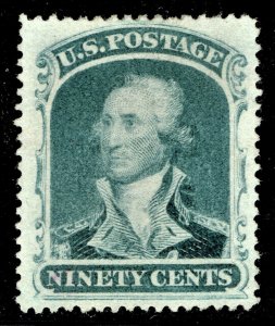 [st1577] 1860 Scott#39 mint no gum 90¢ blue Washington cv:$1,400