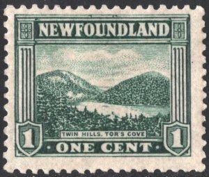 Newfoundland SC#131 1¢ Twin Hills, Tor's Cove (1923) MHR