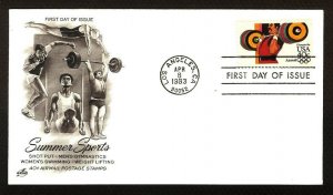 FIRST DAY COVER #C108 Weight Lifting ~ Summer Sports U/A ARTCRAFT FDC 1983 