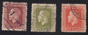 New Zealand - 1915-22 - SC 157,158b,159b - Used