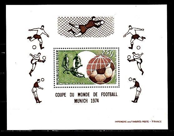 Niger, Scott cat. C231. Munich World Cup Soccer s/sheet. ^