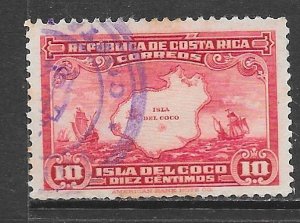 Costa Rica 178: 10c Columbus's ships, Map of Cocos Island, used, F-VF