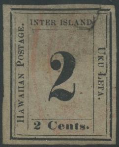 HAWAII #16 VF-XF USED WITH HPS CERT PLATE 3-F TYPE I POS.3 CV $850 HV8978