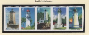 Scott 4146 - 4150 - Pacific Lighthouses. Strip Of 5.  MNH. OG.  #02 4146s5
