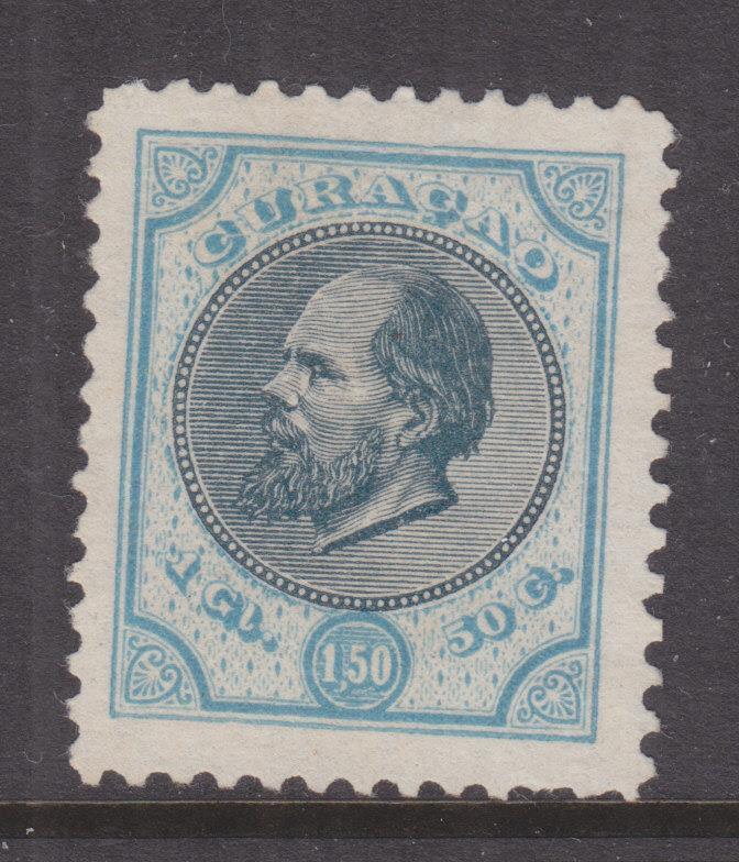 CURACAO, 1889 perf. 11 1/2, 1g.50 Indigo & Pale Blue, mint no gum as issued.