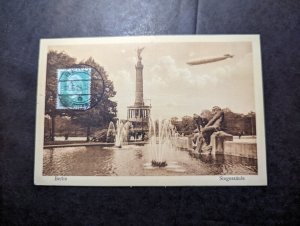 1929 Germany RPPC Zeppelin Postcard Cover Berlin to Ravenna