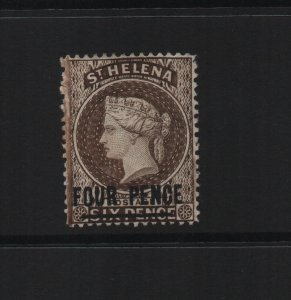 St Helena 1894 SG43c - 14 perf, CA watermark bar 17mm - m/mint poor gum