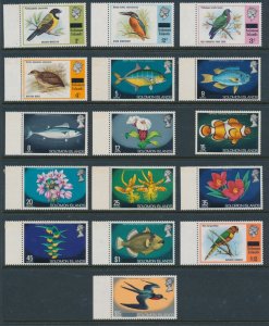 British Solomon Islands Definitives birds fish flowers SG 285-300 mint unhinged