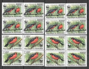 Ss0983 2011 Burundi Fauna Birds Wwf 4Set Mnh