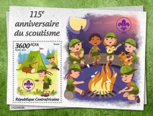 C A R - 2022 -  Scouting. 115th Anniv - Perf Souv Sheet - Mint Never Hinged