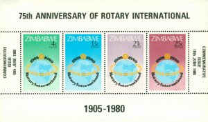 ZIMBABWE 432a MH SS  BIN $1.40  ROTARY CLUB