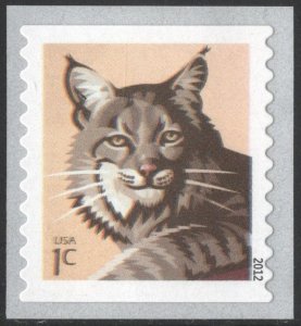 SC#4672 1¢ Bobcat Coil Single (2012) SA