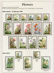KENYA QEII SG257-271, 1983 flowers set, FINE USED. Cat £48.