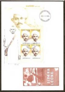 Sierra Leone 1998 Mahatma Gandhi India´s Struggle for Freedom  Sheetlet FDC ...