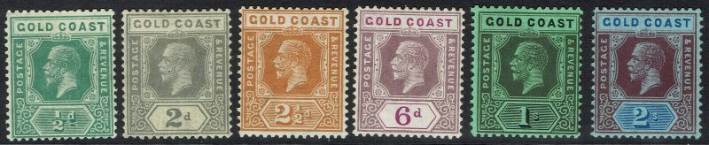 GOLD COAST 1921 KGV RANGE TO 2/- WMK MULTI SCRIPT CA 