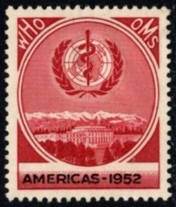 1952 US Poster Stamp World Health Organization Tuberculosis Charity Label