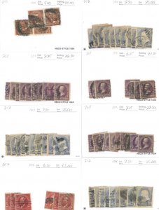 U.S. #255, 212, 268, 282 SET OF USED STAMPS/MIXED CONDITION