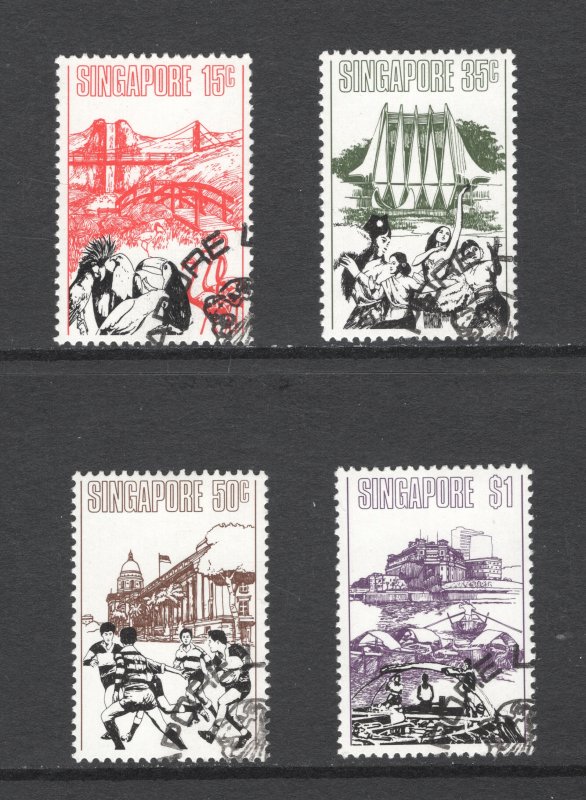 Singapore, Scott #171-4   VF, Used, Landmarks, CV $10.50 .... 5710105