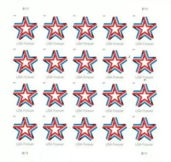 2019 Star Ribbon  forever stamps  5 Booklets 100pcs