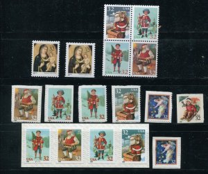 3003-3018 32¢ Christmas Regular, Booklet and Coil Stamps MNH 1995