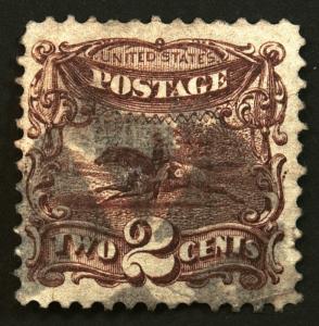 U.S. #113 2c 1869 Brown VF Used Crisp CV $100+