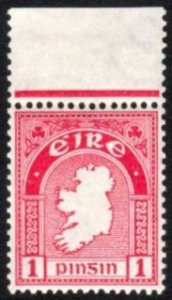 1923 1d with inverted wmk., top sheet marginal, fresh u/m