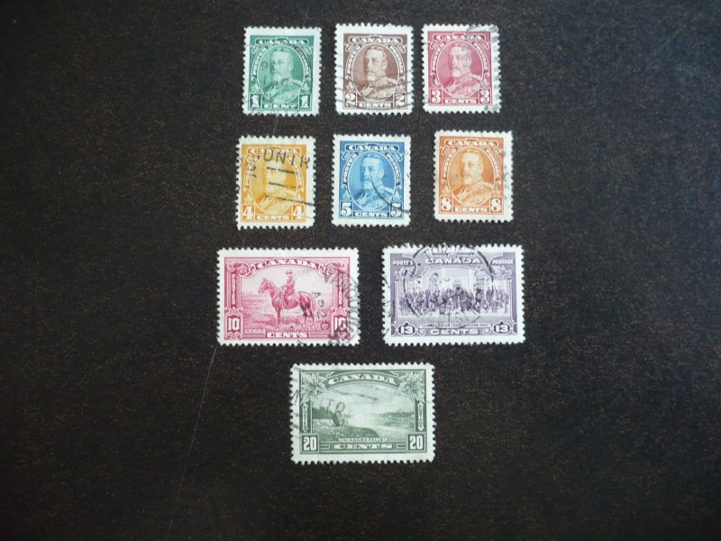 Stamps - Canada - Scott# 217-225 - Used Part Set of 9 Stamps