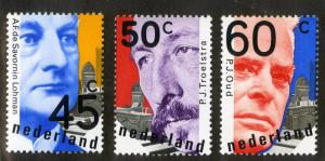 NETHERLANDS 594-596 MNH SCV $1.40 BIN $0.70 POLITICIANS