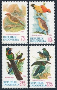 Indonesia 1242-1242,1245a, MNH. Mi 1154-1157, Bl.58. Birds of Irian Jaya, 1984.