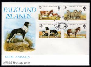 Falkland Islands 314-317 Farm Animals U/A FDC