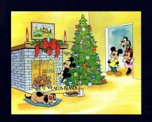 CAICOS IS - 1983 - DISNEY - CHRISTMAS - MICKEY - MINNIE - TREE ++ MINT S/SHEET!