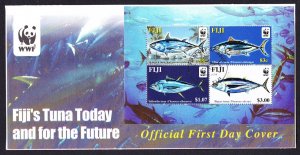 Fiji WWF Pacific Tunas MS FDC 2004 SC#1006 SG#MS1217 MI#Block 45 I