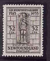 Newfoundland #6934 - Scott cat. #225a - 32c Gilbert statue , perf 14 -