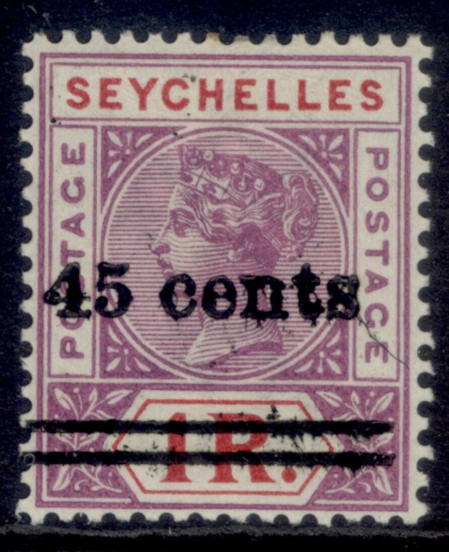 SEYCHELLES QV SG44, 45c on 1r bright mauve & deep red, M MINT. Cat £10.