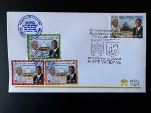 2020 Joint Issue Vatican Ivory Coast Côte d'Ivoire 50 years Pope joint FDC Cover