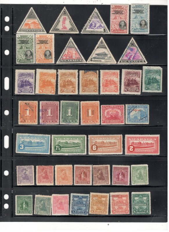 NICARAGUA COLLECTION ON STOCK SHEET MINT/USED