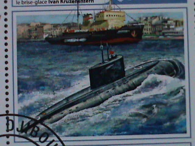 ​DJIBOUTI-2017 SC#1357 WORLD FAMOUS  SUBMARINES- CTO SHEET-VF LAST ONE-